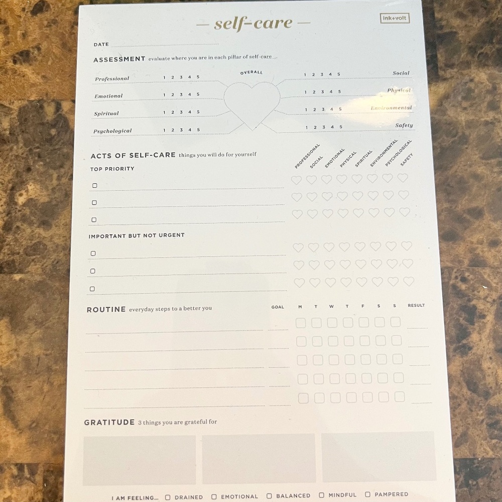 NWT Self care Tracking Pad